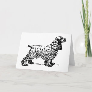 Vintage Cocker Spaniel Dog Artist Greeting Card Karte
