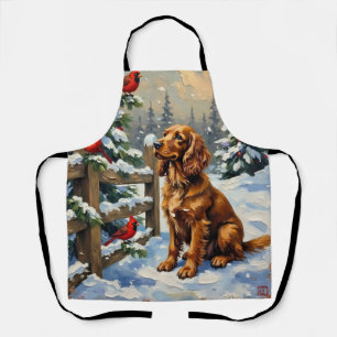 Vintage Cocker Spaniel und Kardinale Weihnachten Schürze