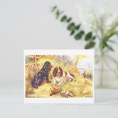 Vintage Cocker Spaniels Postkarte (Stehend Vorderseite)