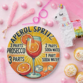Vintage cocktail Aperol Spritz Pappteller (Party)