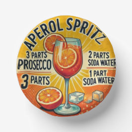 Vintage cocktail Aperol Spritz  Pappteller