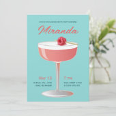 Vintage Cocktail Bachelorette Party Invitation Einladung (Stehend Vorderseite)