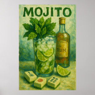 Vintage-Cocktail-Mahjong-Retro Poster