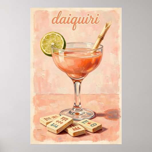 Vintage-Cocktail-Mahjong-Retro Poster (Vorne)