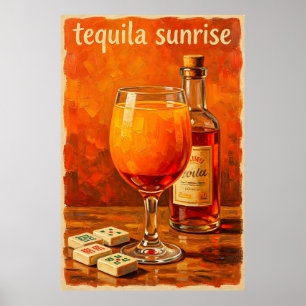 Vintage-Cocktail-Mahjong-Retro Poster