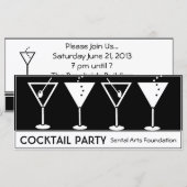 Vintage Cocktail-Party Einladung (Vorne/Hinten)