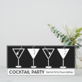 Vintage Cocktail-Party Einladung (Stehend Vorderseite)