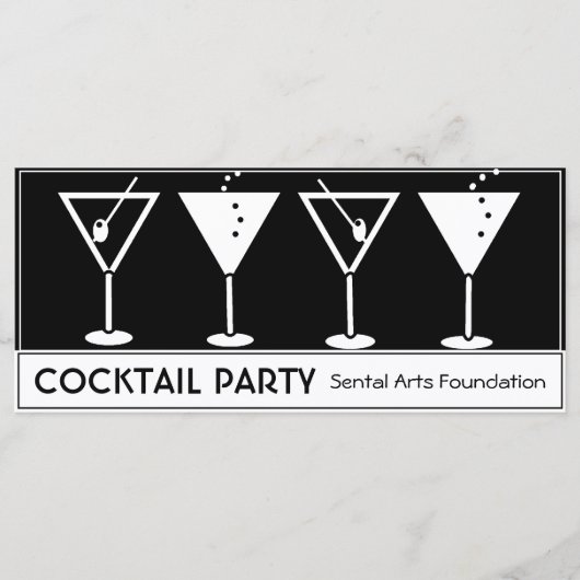 Vintage Cocktail-Party Einladung (Vorderseite)