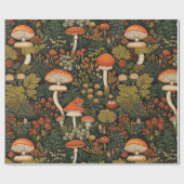 Vintage Cocktailcore-Pilze Geschenkpapier (Flach)