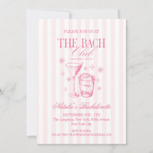 Vintage Cocktails Club Junggeselinnen-Abschied Ros Einladung