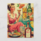 Vintage Cocktails für Frauen Illustration Postkarte (Vorderseite)
