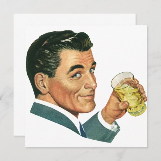 Vintage Cocktails Getränke, Einladung von Menschen (Vorne/Hinten)