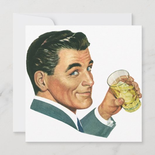 Vintage Cocktails Getränke, Einladung von Menschen (Vorderseite)