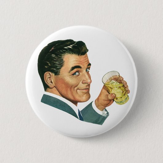 Vintage Cocktails Getränke, Getränke für Männer Button (Vorderseite)