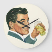 Vintage Cocktails Getränke, Getränke für Männer Große Wanduhr (Vorderseite)