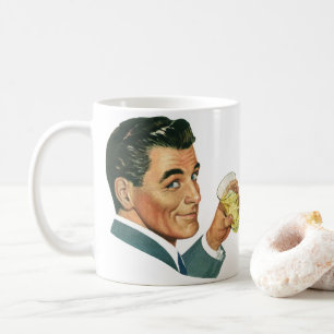 Vintage-Cocktails Getränke, Mann trinkt Getränke Kaffeetasse