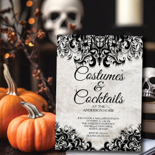 Vintage-Cocktails & Kostüme Halloween-Party Einladung