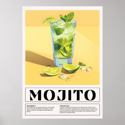 Vintage Cocktails: Mojito Poster (Vorne)