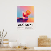 Vintage Cocktails: Negroni Poster (Küche)