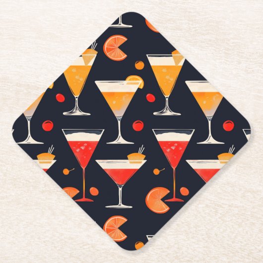 Vintage Cocktailstunde Untersetzer (Vorderseite)