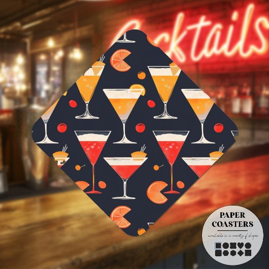 Vintage Cocktailstunde Untersetzer