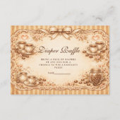 Vintage Coffee Baby Shower Diapper Raffle Begleitkarte (Vorderseite)