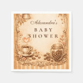 Vintage Coffee Baby Shower Serviette (Vorderseite)