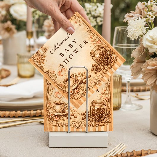 Vintage Coffee Baby Shower Serviette