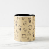 Vintage Coffee Bean Drink Cup Coffein Muster Tasse (Mittel)