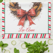 Vintage Coffee Beans & Biscuits wreath Geschirrtuch (Gefaltet)