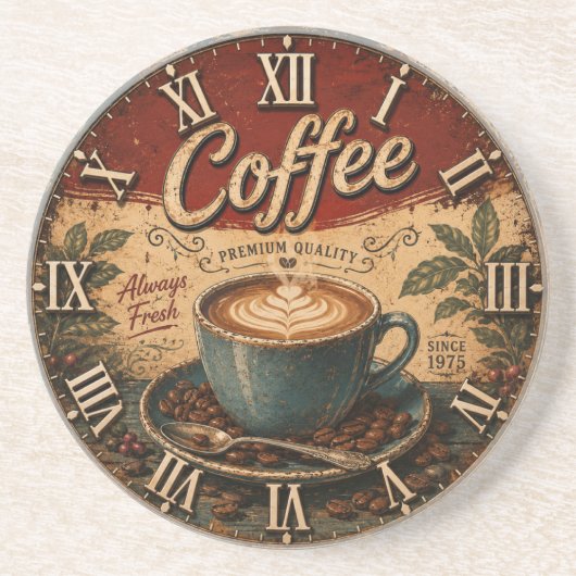 Vintage Coffee Getränkeuntersetzer (Vorne)