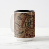 Vintage Coffee Labels Collage Coffee Tasse (Vorderseite Links)