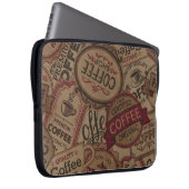 Vintage Coffee Labels Collage Laptop Sleeve (Vorne Rechts)