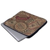 Vintage Coffee Labels Collage Laptop Sleeve (Vorne Knopf)