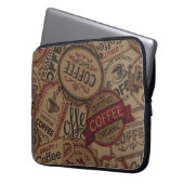 Vintage Coffee Labels Collage Laptop Sleeve (Vorderseite Links)