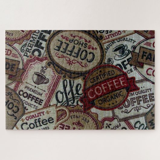 Vintage Coffee Labels Puzzle (Horizontal)