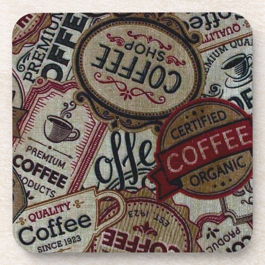Vintage Coffee Labels Untersetzer (Vorderseite)