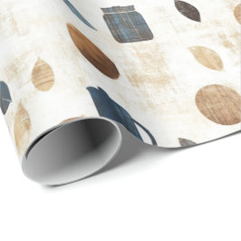 Vintage Coffee Mug Pattern for Father’s Day Wrap Geschenkpapier