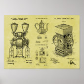 Vintage Coffee Patent Print Poster Combination (Vorne)