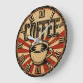 Vintage Coffee Retro Große Wanduhr (Winkel)