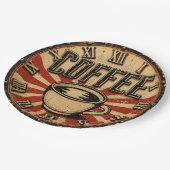 Vintage Coffee Retro Pappteller (Schrägansicht)