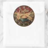 Vintage Coffee Runder Aufkleber (Tasche)