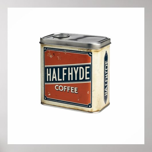 Vintage Coffee Tin Halfhyde Coffee Company Poster (Vorne)