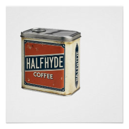 Vintage Coffee Tin Halfhyde Coffee Company Poster