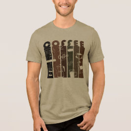 Vintage-Coffee-Typografie-Illustration handgezeich Tri-Blend Shirt