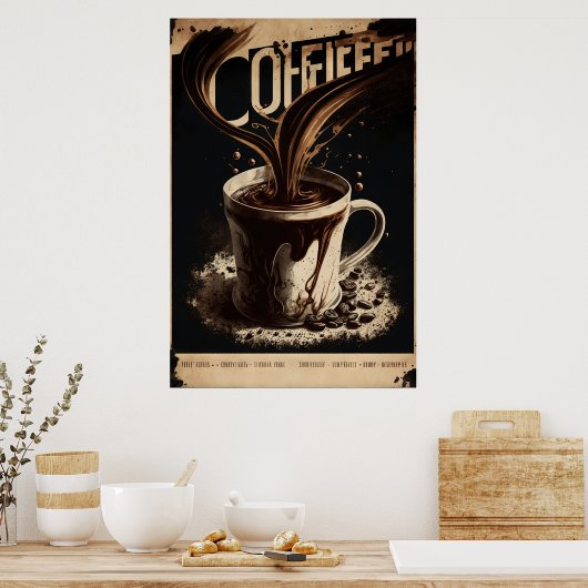 Vintage Coffee Wall Art Poster (Küche)
