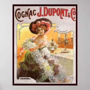 Vintage Cognac-Werbung Poster