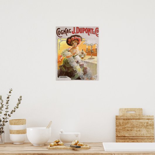 Vintage Cognac-Werbung Poster (Küche)