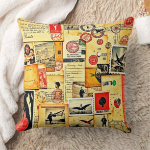 Vintage Collage Art Kissen