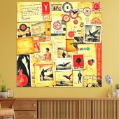 Vintage Collage Art Leinwanddruck (Insitu (Wohnzimmer))